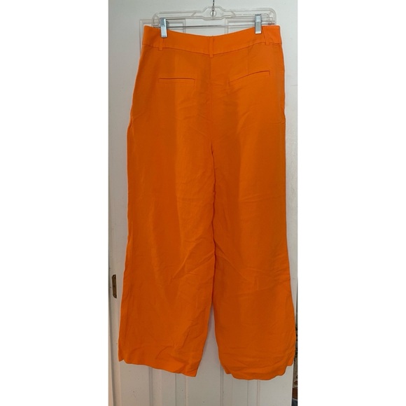 LOFT Wide Leg Pants in Vibrant Orange - Picture 3 of 5